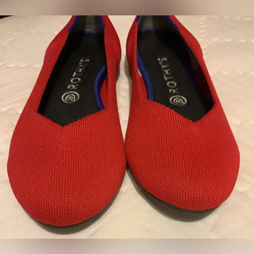 Rothys Flat Red Textile Ballet Shoes Size 9.5 - Picture 4 of 8